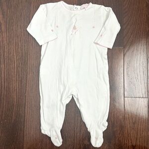 Kissy Kissy White Footie with Pink Details